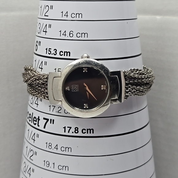 ESQ By Movado Swiss Watch New Battery Womens Quartz Stainless Steel Analog 23mm - Picture 7 of 10